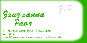 zsuzsanna paor business card